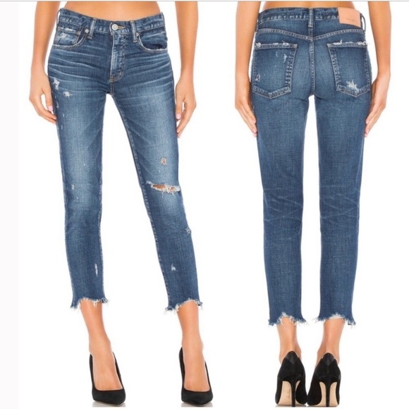 MOUSSY Vintage Glendale Distressed Cropped Skinny Jeans Sz 30 - Picture 1 of 8
